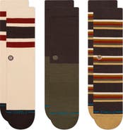 Stance Mill House Assorted 3-Pack Cotton Blend Crew Socks