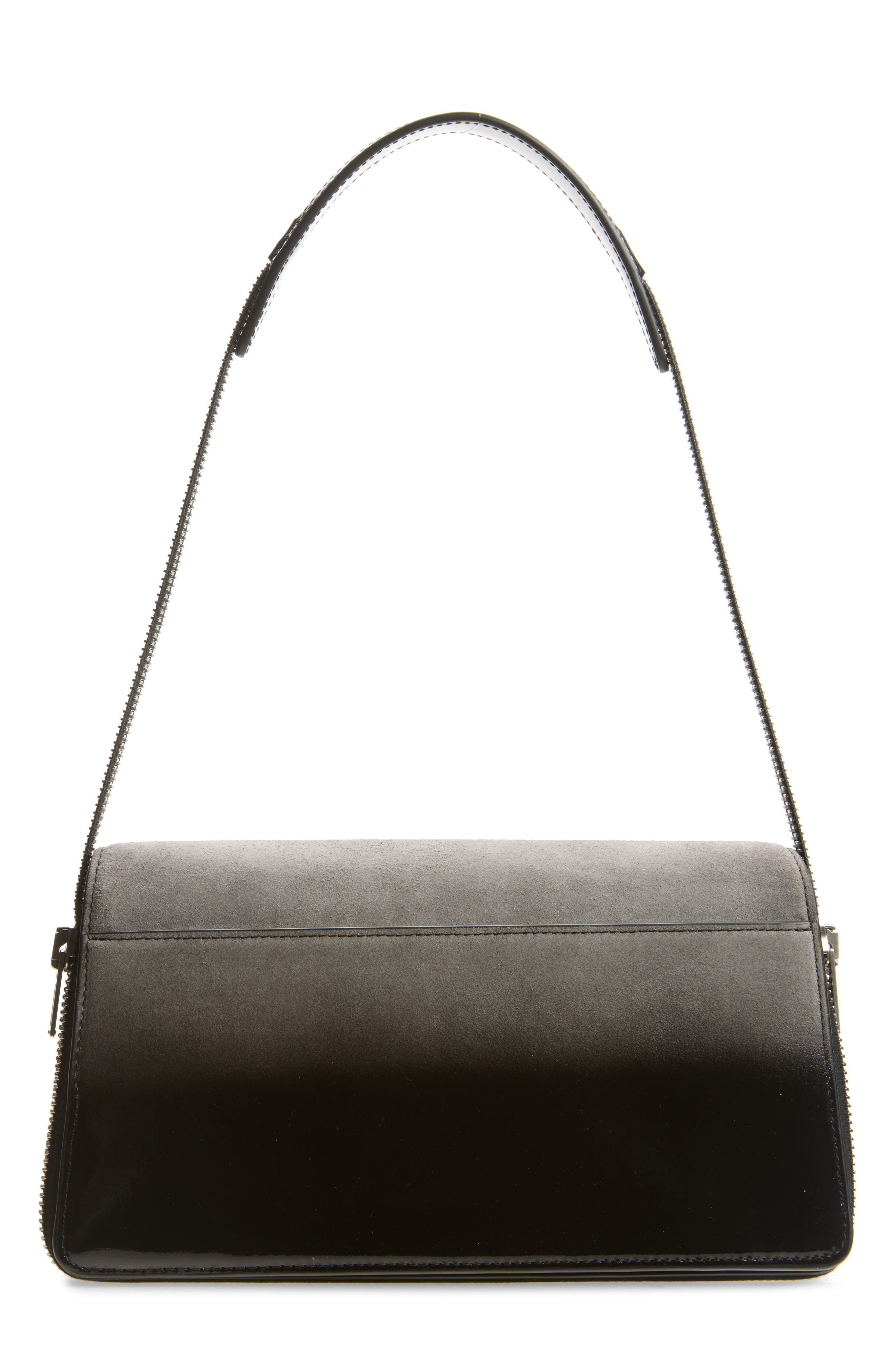 Siren Medium Leather Flap Bag, Alternate, color, BLACK