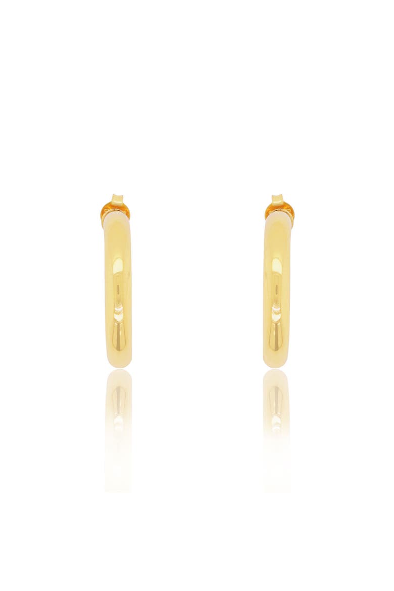 Gold Tube Hoop Earrings, Alternate, color, Yellow Gold