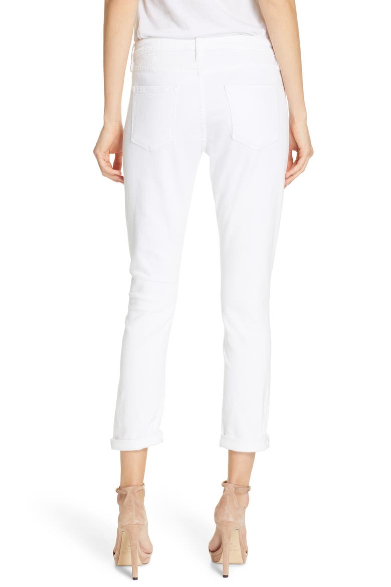 Le Garcon Ankle Boyfriend Jeans, Alternate, color, BLANC