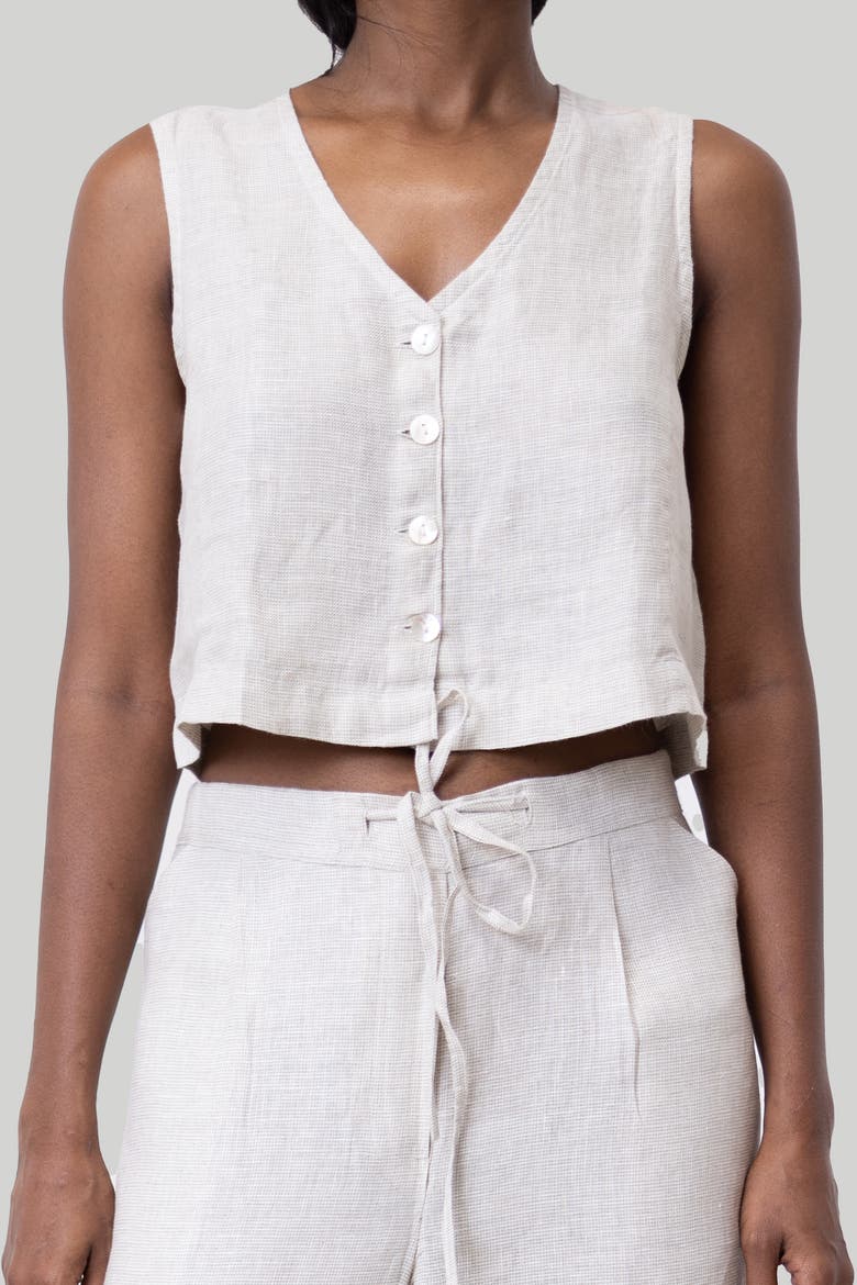 Cropped vest shirt, Main, color, Off-white