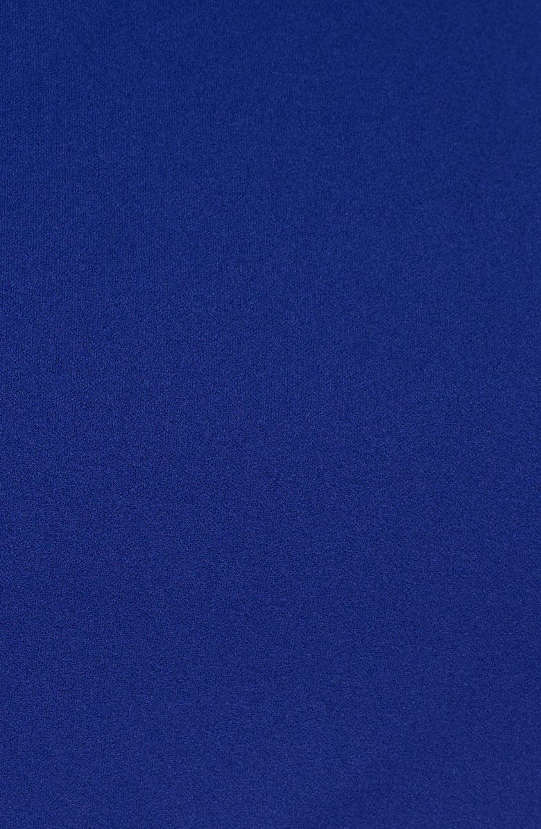 Adrianna Papell Asymmetric Collar Tie Waist Crepe Sheath Dress, Alternate, color, Royal Sapphire