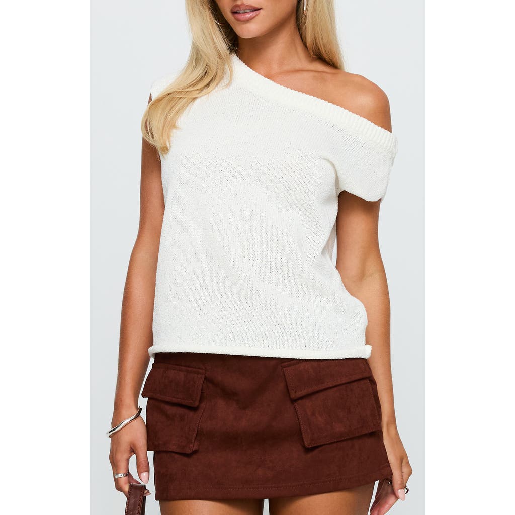 Princess Polly Ashfield One-shoulder Sweater In White