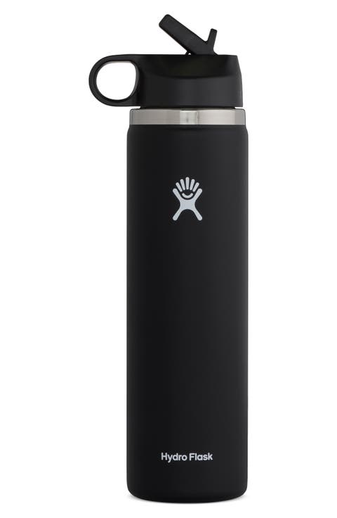 24-Ounce Wide Mouth Water Bottle with Straw Lid