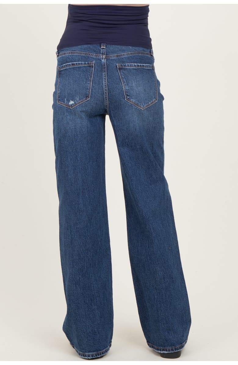 PinkBlush Dark Wash Wide Leg Maternity Jeans, Alternate, color, Navy Blue