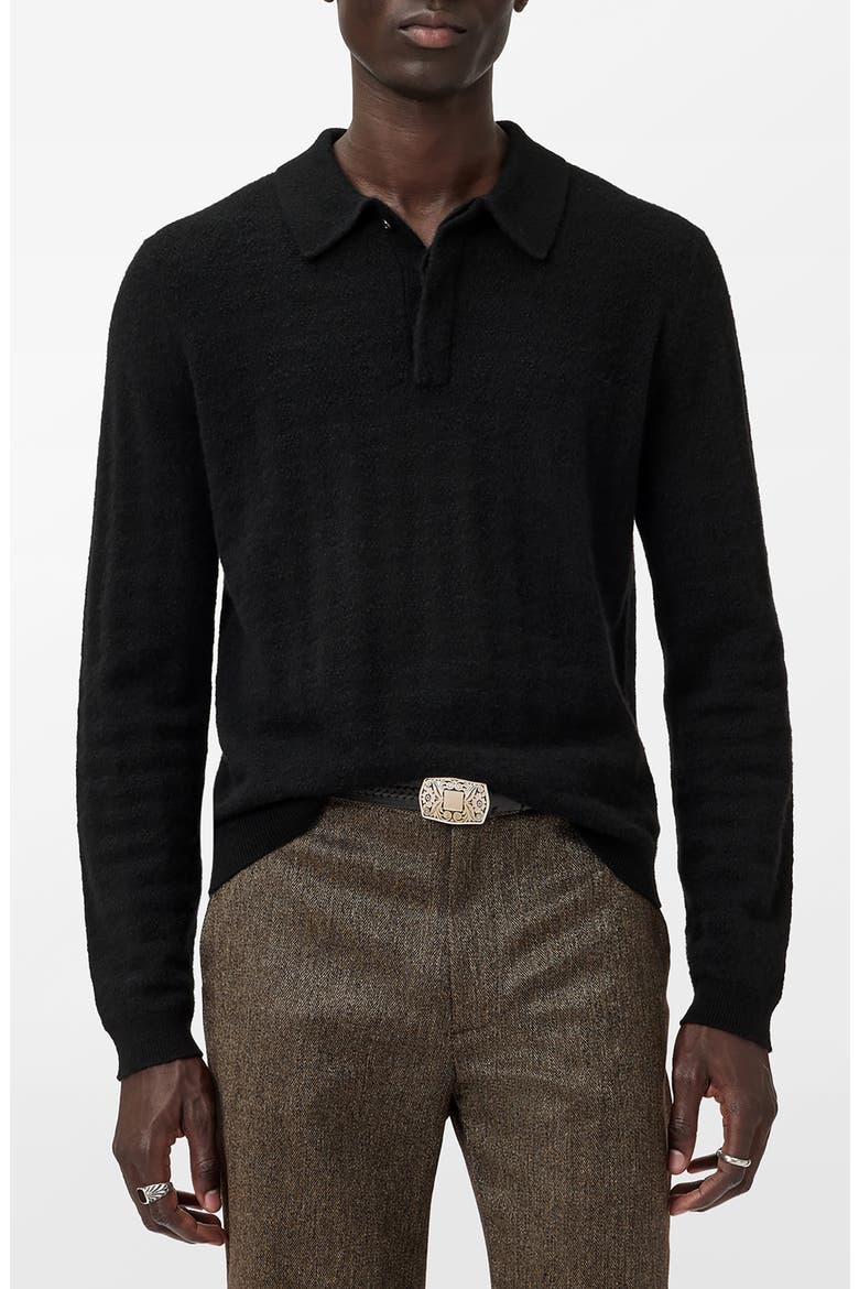 Macra Cashmere & Cotton Polo, Main, color, BLACK
