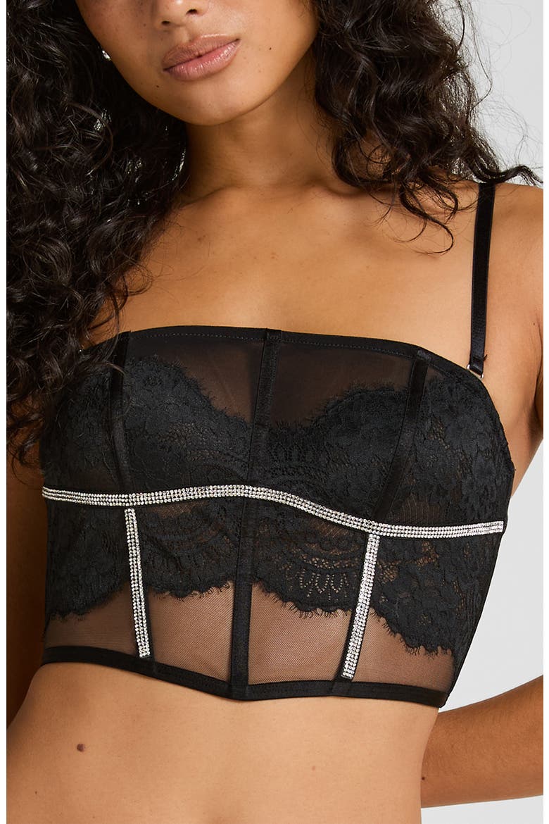 Odette Diamante Bustier, Main, color, CAVIAR