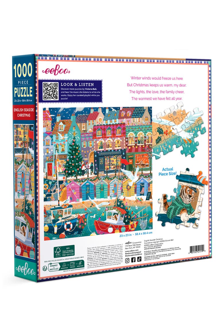 English Seaside Christmas 1000-Piece Puzzle, Alternate, color, MULTI