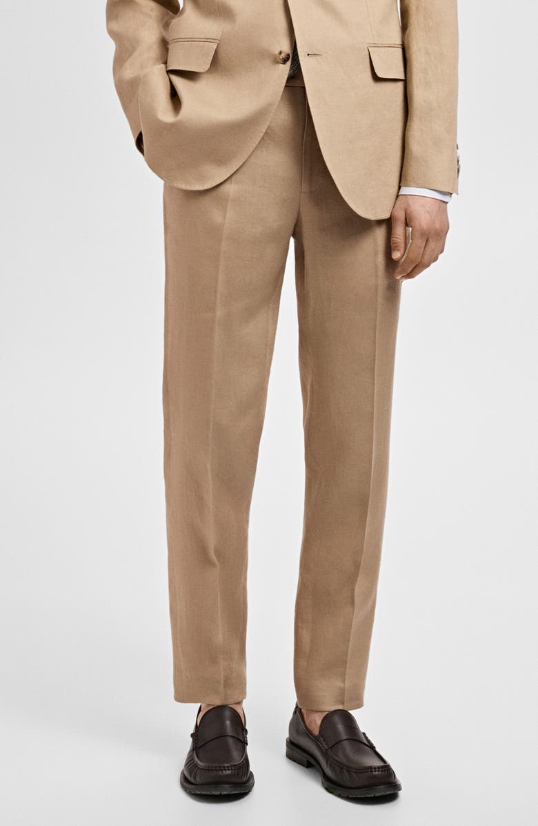 MANGO Slim Fit Suit Pants, Main, color, Beige