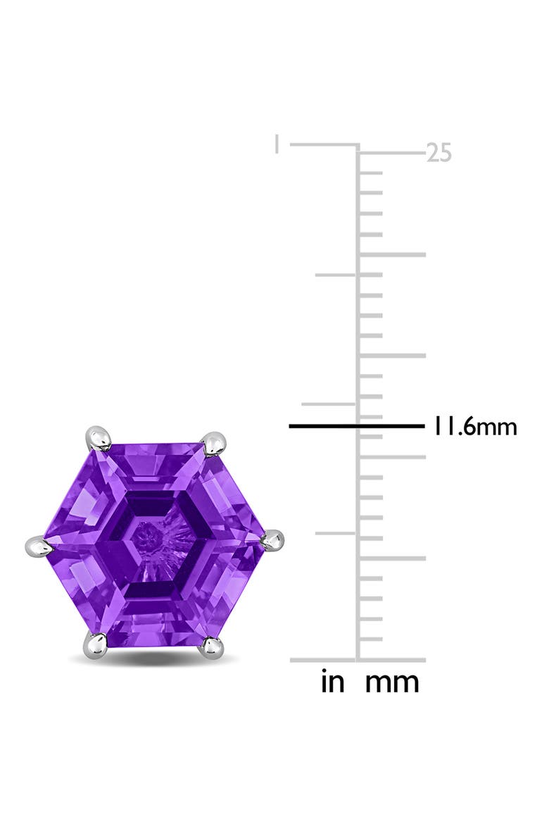 Amethyst Hexagon Solitaire Stud Earrings, Alternate, color, PURPLE
