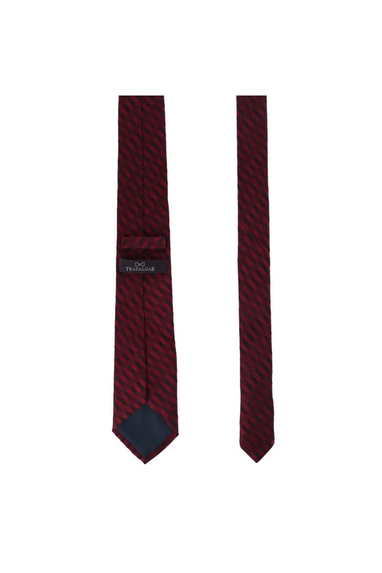 Nathanial Regal Patterned Diagonal Line Silk Business Necktie, Alternate, color, Red