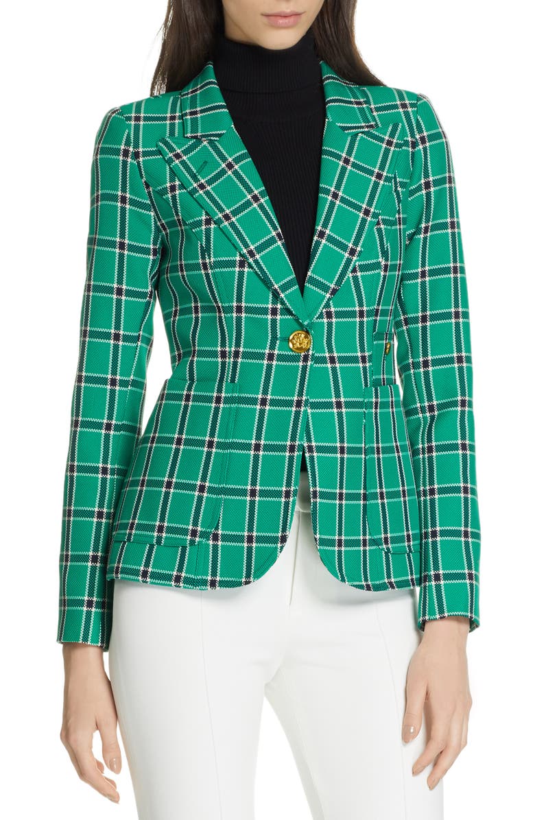 Smythe Plaid Duchess Blazer, Main, color, 
