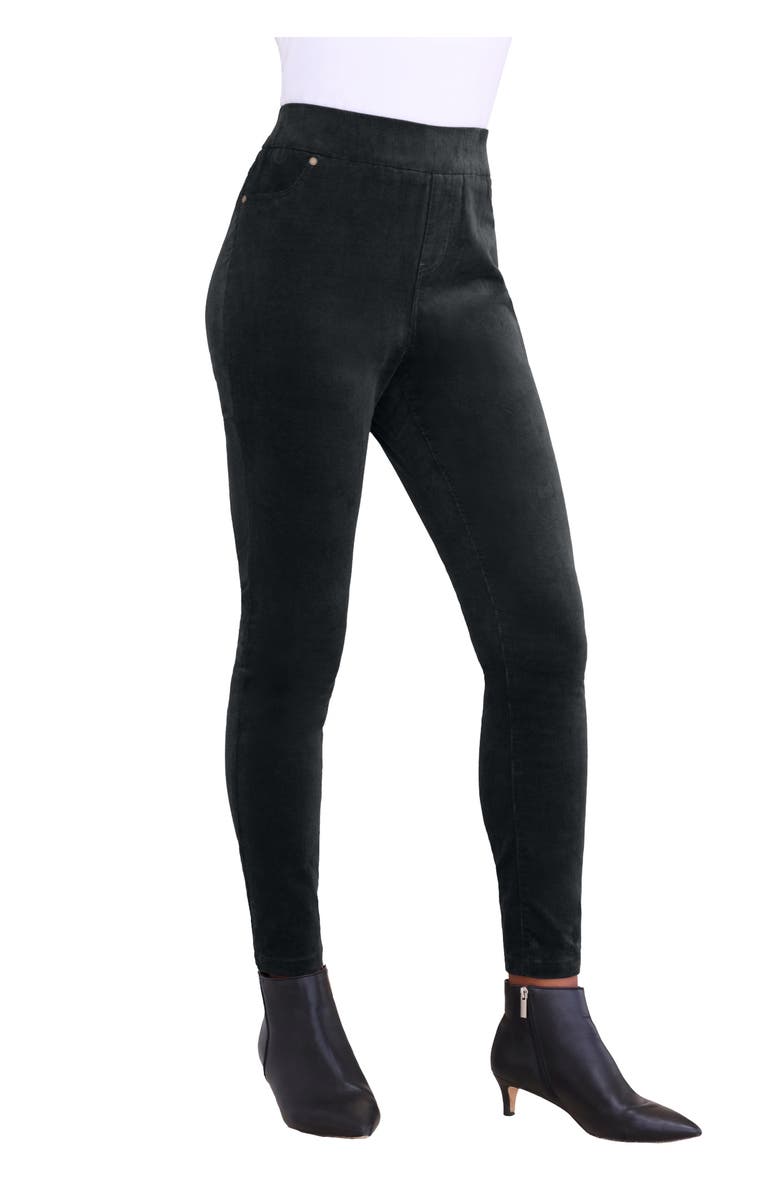 Roaman's Corduroy Legging, Main, color, Black