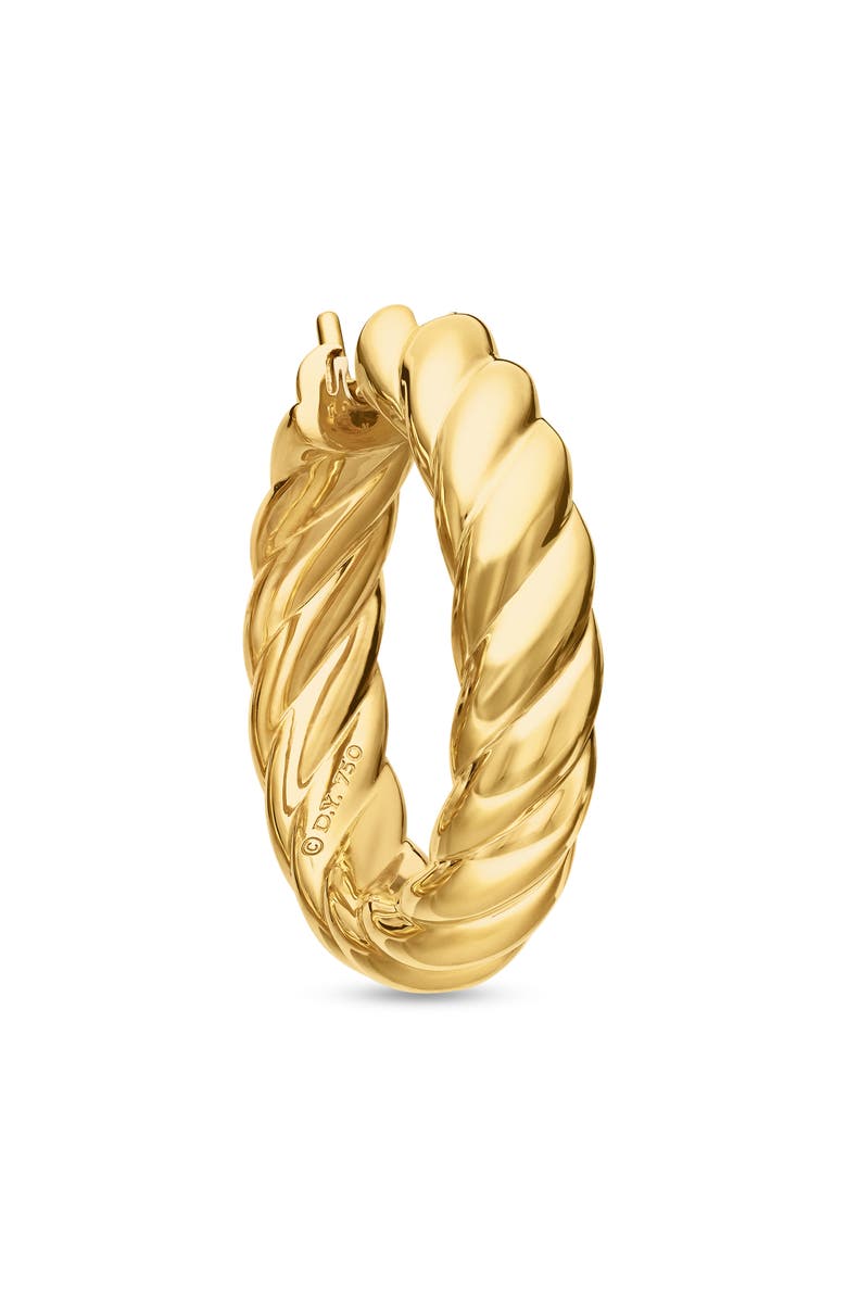 David Yurman Sculpted Cable Hoop Earrings in 18K Yellow Gold, Alternate, color, 18K Yellow Gold