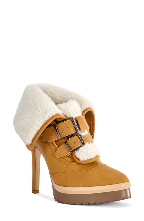 Gust Faux Shearling Trim Platform Bootie