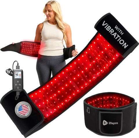 Alevared Pro Red Light Therapy Belt  Triple Chip LEDs  660nm & 850nm Wavelengths Infrared light for Body with Vibration