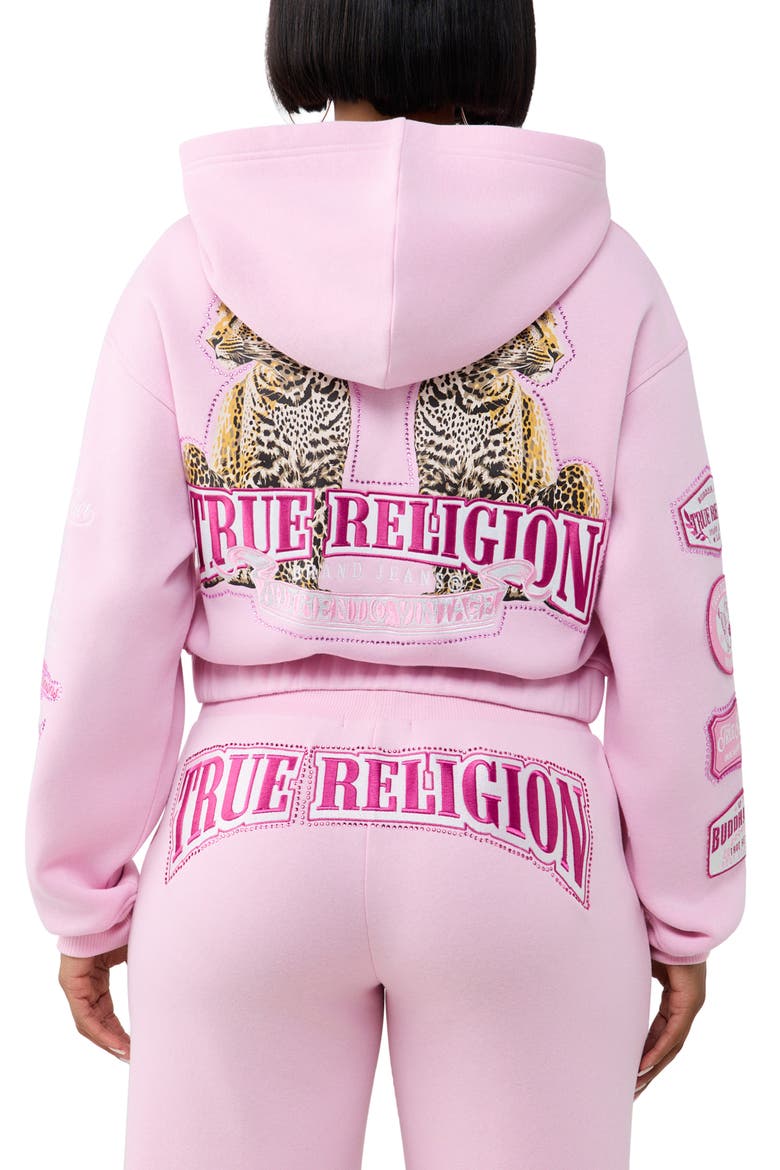 Varsity Crystal Full Zip Hoodie, Alternate, color, ROSEATE SPOONBILL