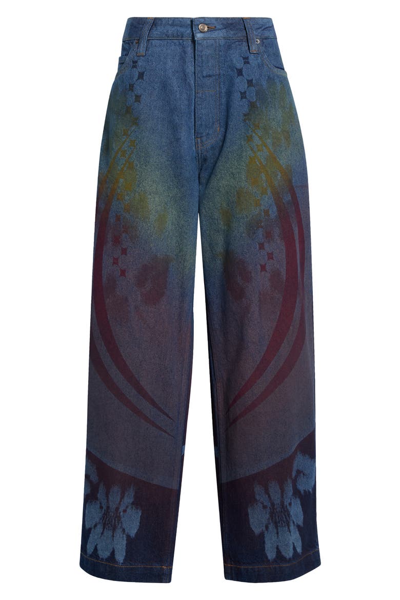 Rainbow Baggy Wide Leg Jeans, Main, color, NAVY RAINBOW