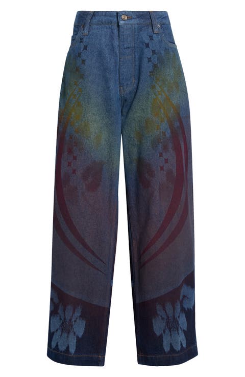 Rainbow Baggy Wide Leg Jeans