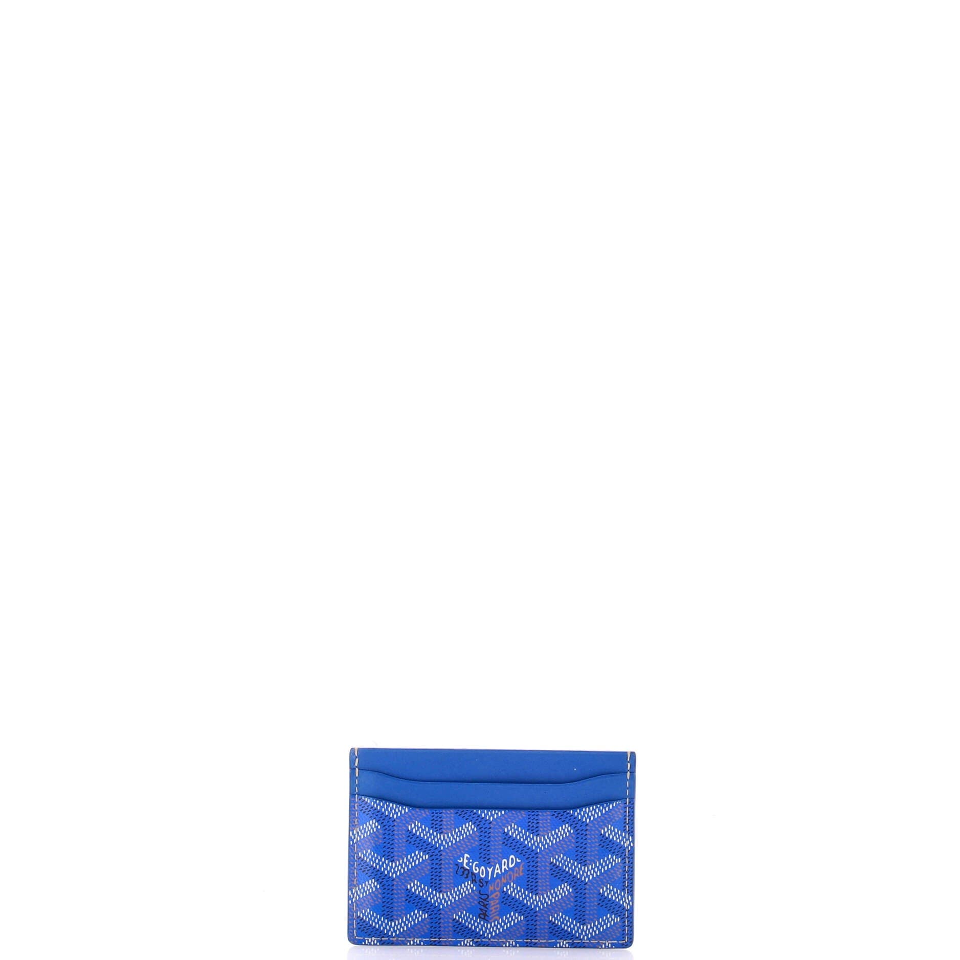 Pre-Owned Goyard Saint Sulpice Card Holder Coated Canvas, Alternate, color, Blue