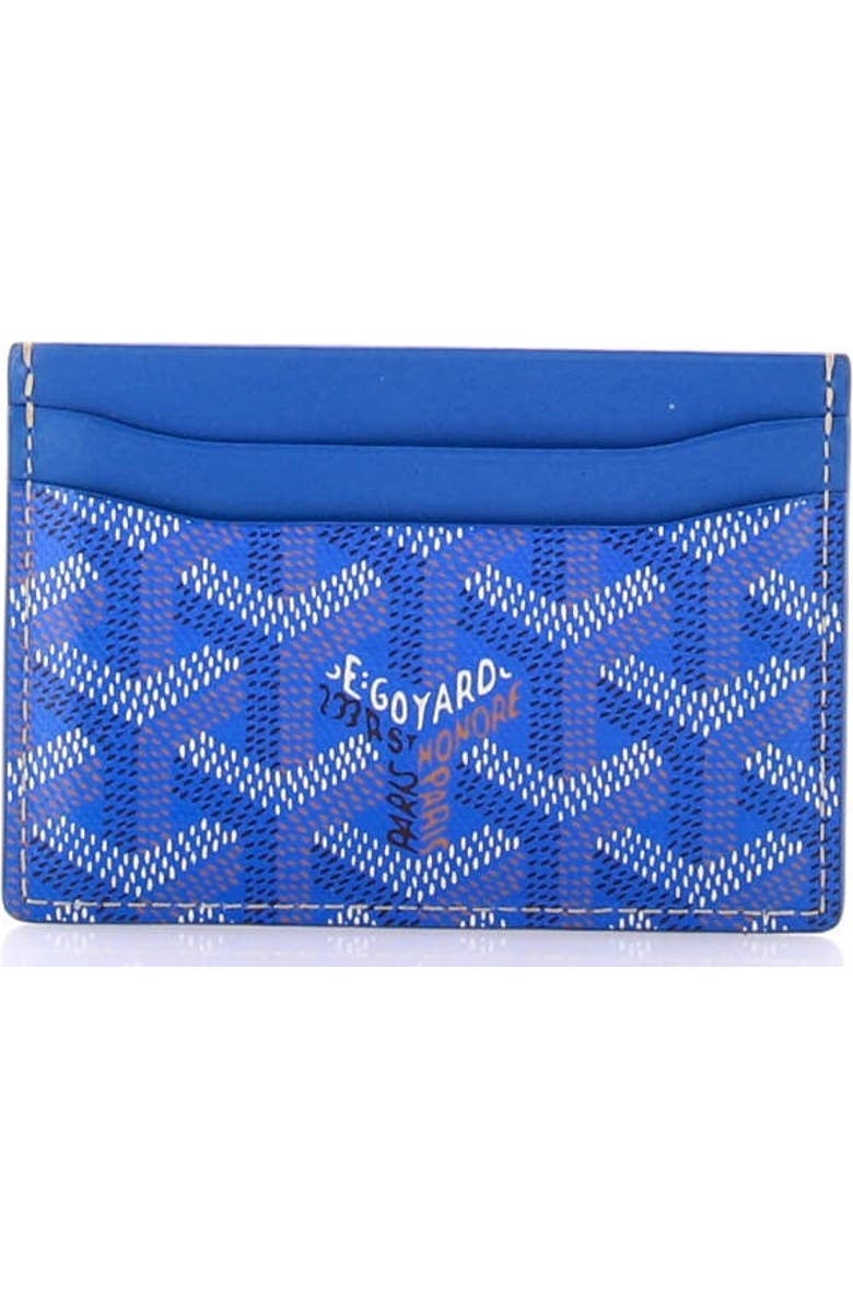Pre-Owned Goyard Saint Sulpice Card Holder Coated Canvas, Alternate, color, Blue