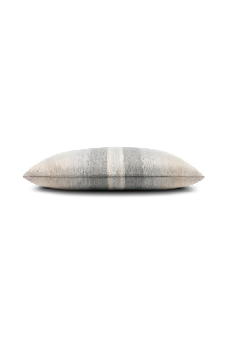 Ombre Stripe Indoor & Outdoor Woven Accent Pillow, Alternate, color, Grigio