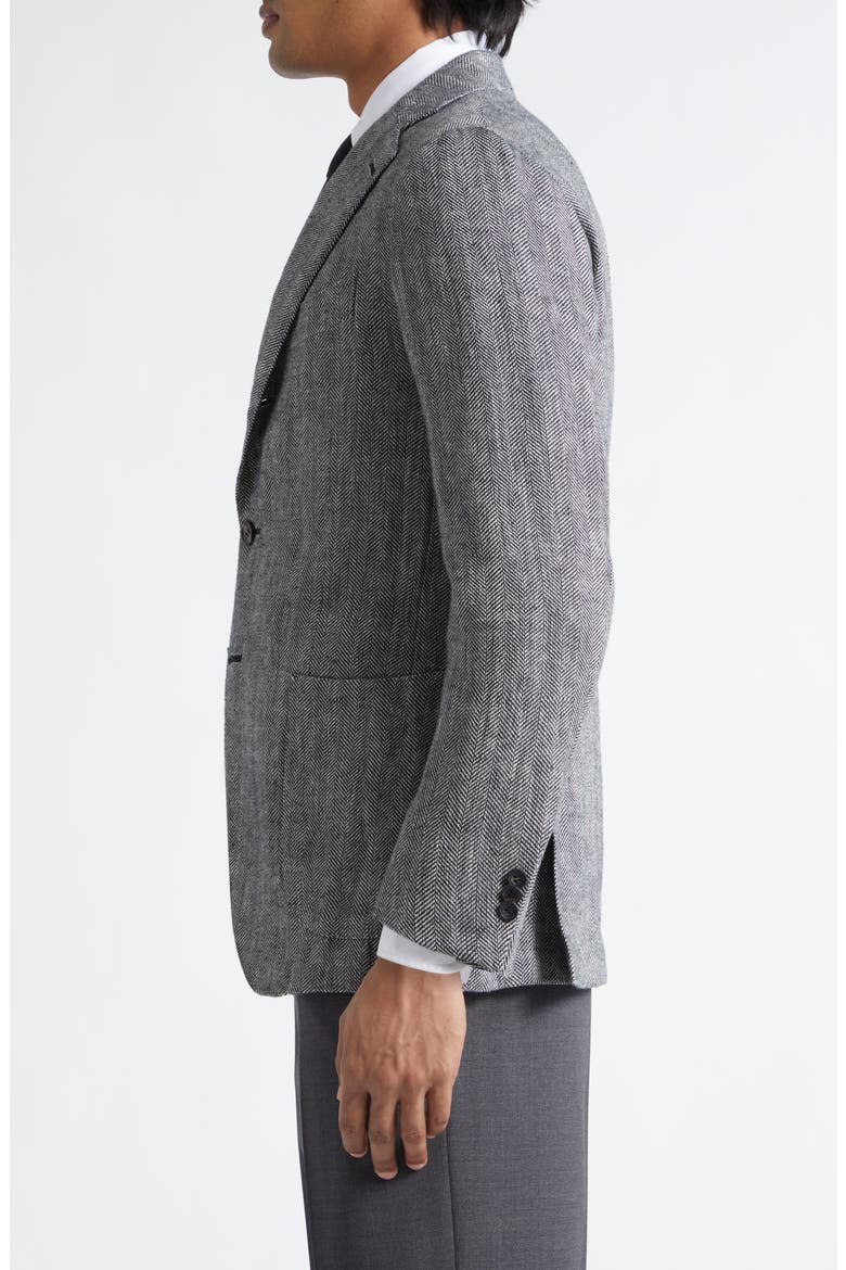Waverly Linen Herringbone Sport Coat, Alternate, color, NAVY