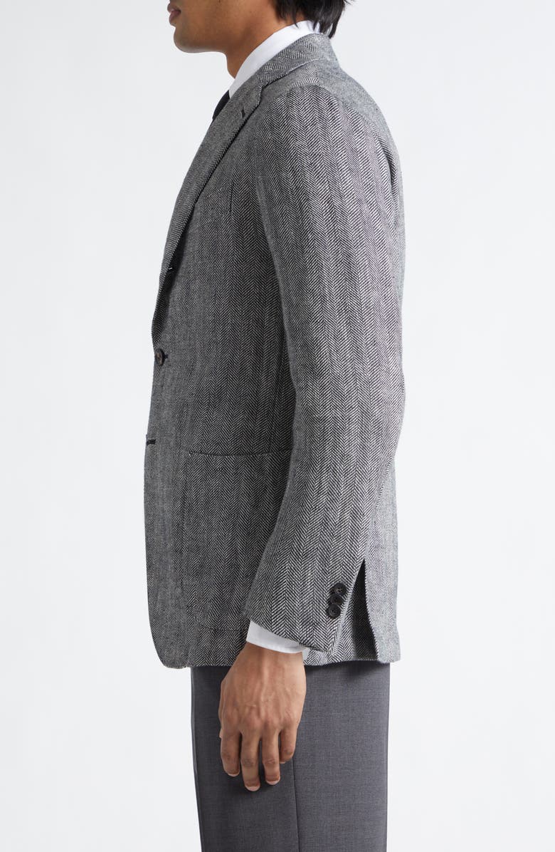 J. Mueser Waverly Linen Herringbone Sport Coat, Alternate, color, Navy