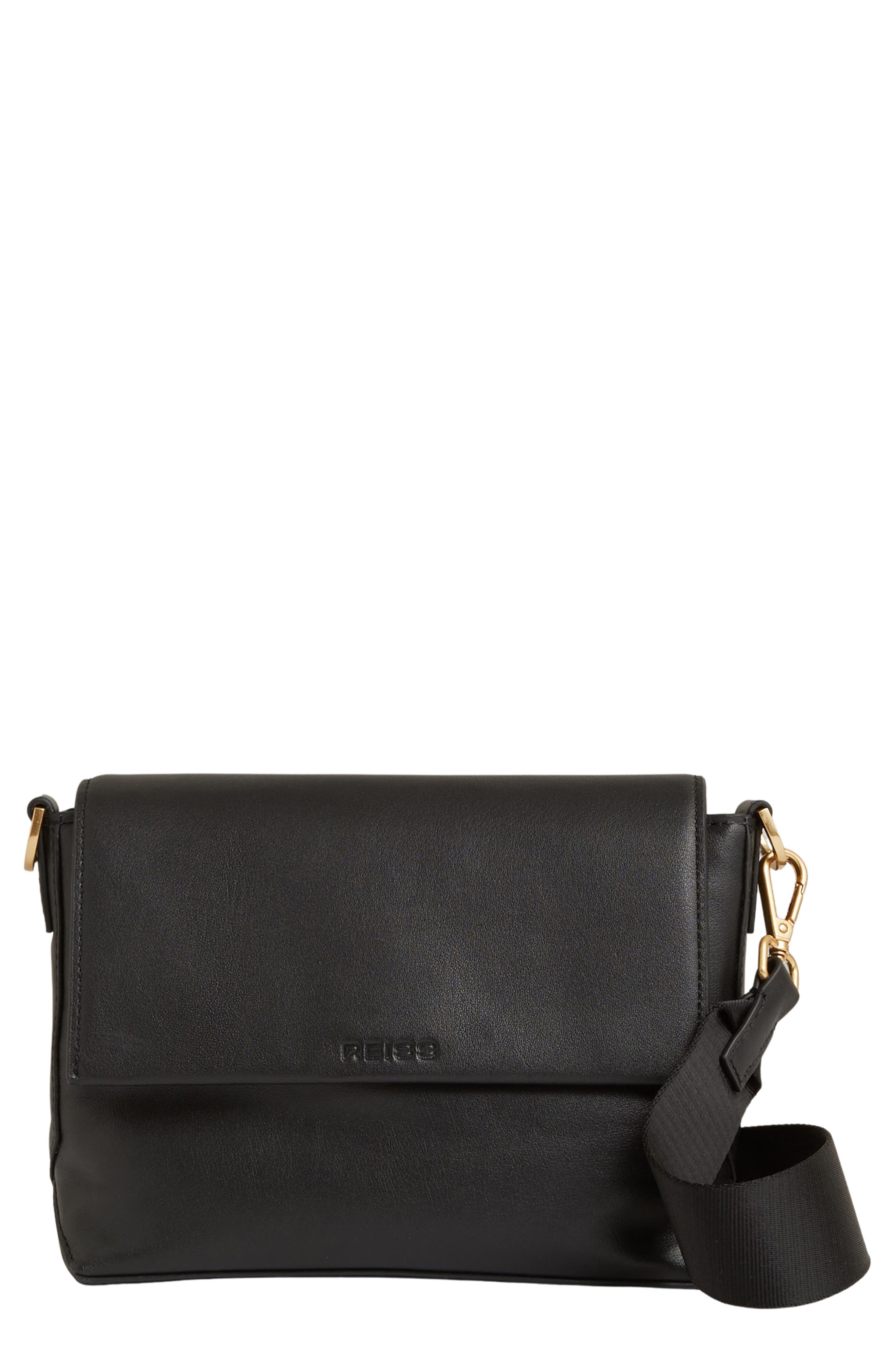 Reiss Selena Leather Crossbody Bag, Main, color, 