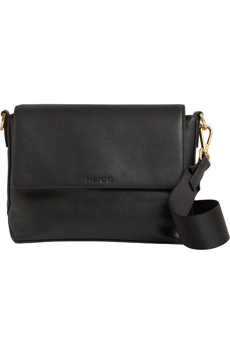 Reiss Selena Leather Crossbody Bag, Main, color,