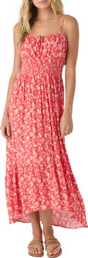 O'Neill Lettie Smocked Waist Midi Sundress