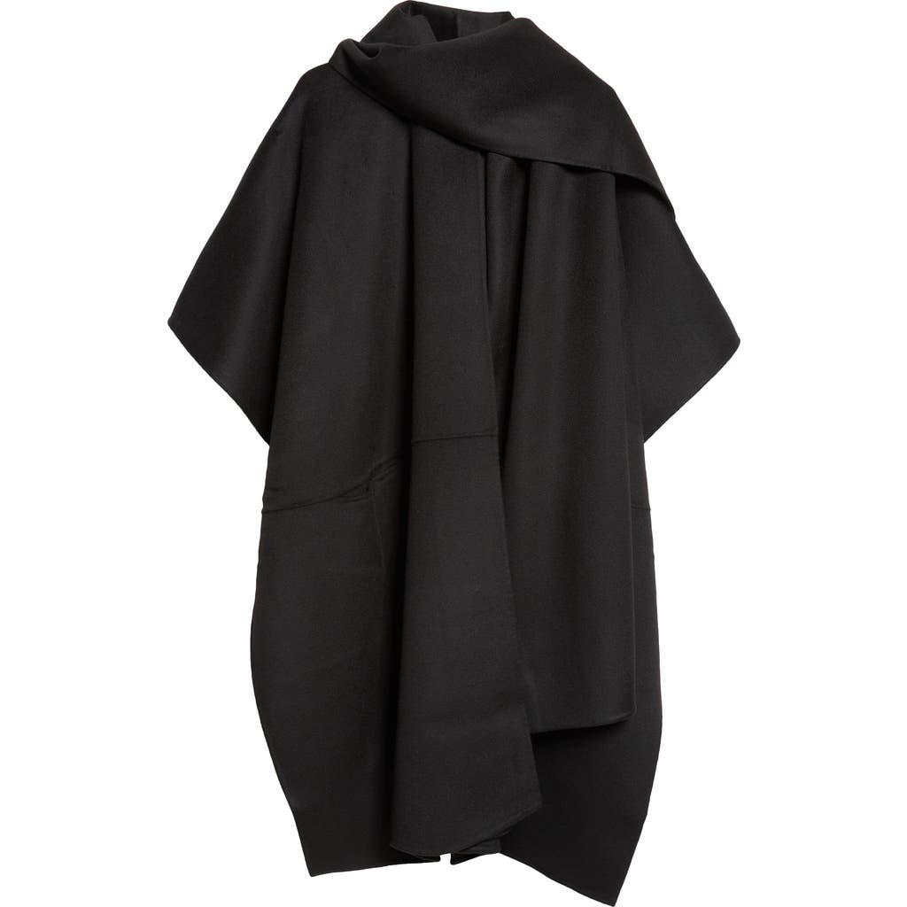 Shop Totême Toteme Double Face Wool Scarf Coat In Black
