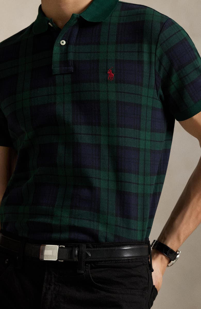 Polo Ralph Lauren Classic Fit Palid Jacquard Cotton Polo, Alternate, color, Blackwatch Tartan