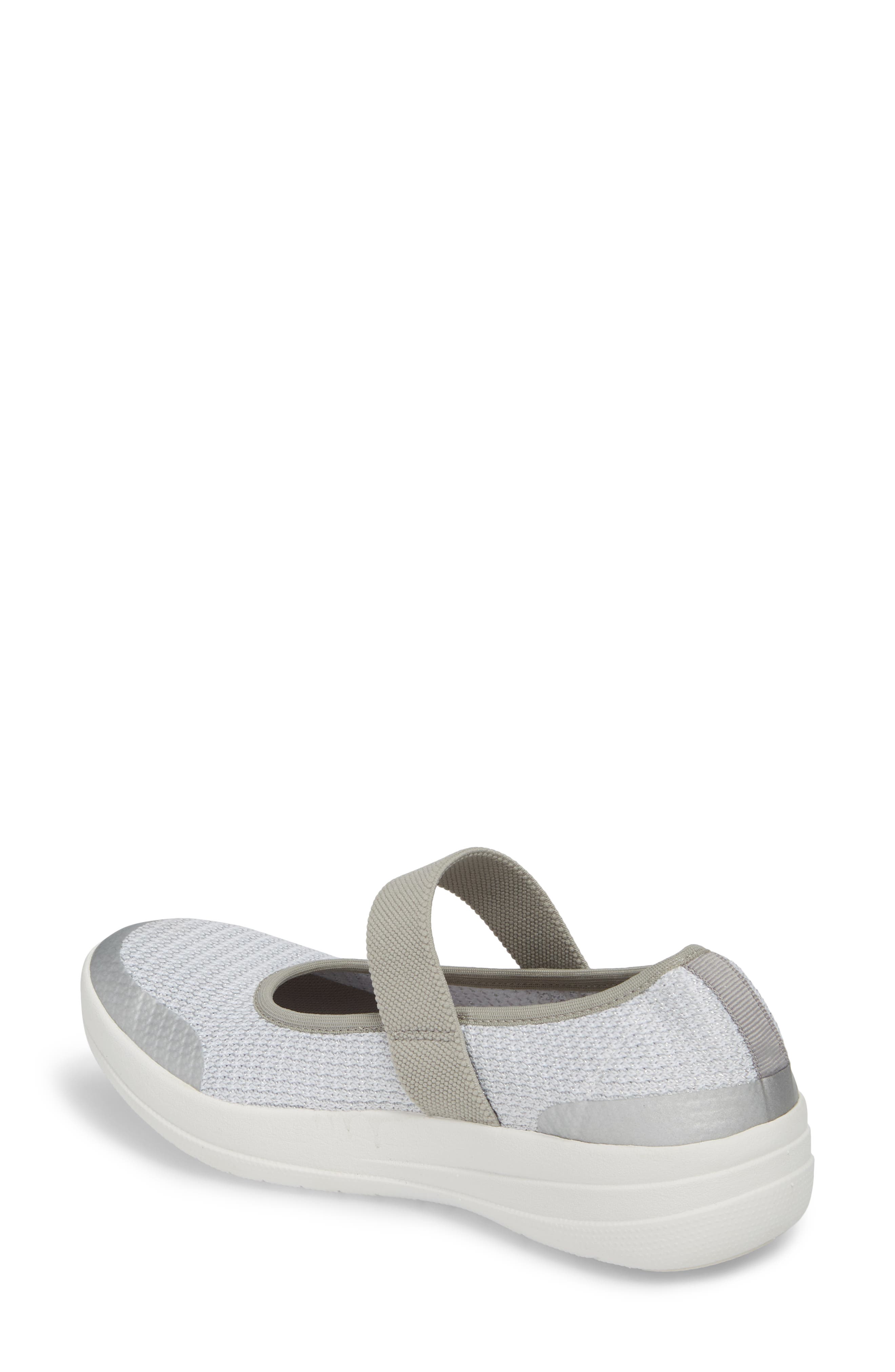 FitFlop Uberknit<sup>™</sup> Mary Jane Flat, Alternate, color, Metallic Silver/Urba