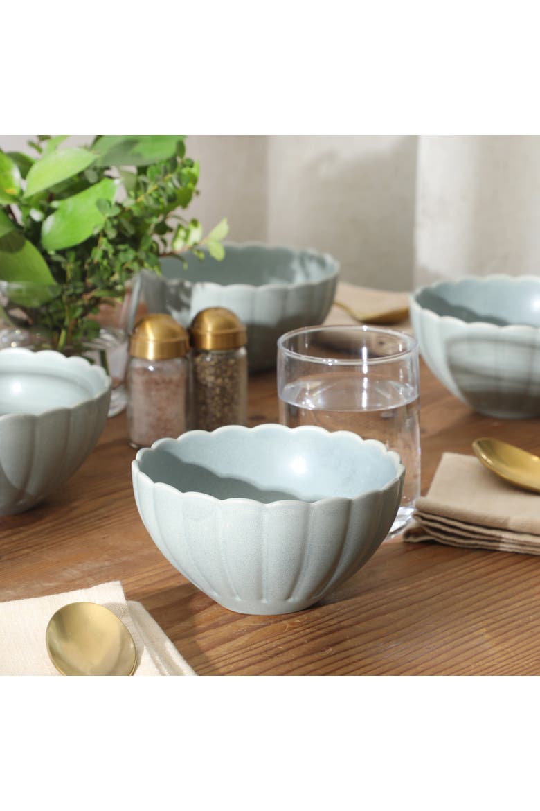 Bistro Fleur Stoneware Cereal Bowls Set, Alternate, color, Blue