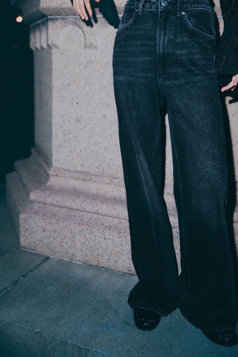 Wide Ultra High Jeans, Alternate, color, Denim black