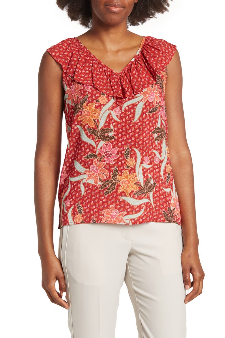 Double V Tie Back Top, Main, color, K716 RED