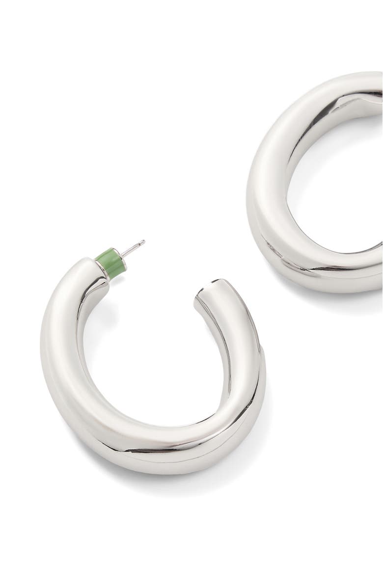 MACHETE 1.5" Perfect Oval Hoops, Alternate, color, Silver