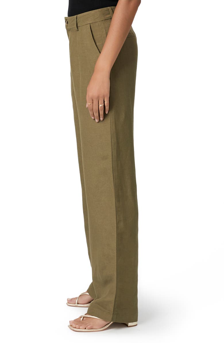 PAIGE Dallas Pleated High Waist Wide Leg Linen Blend Trousers, Alternate, color,