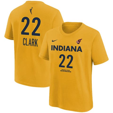 Youth Nike Caitlin Clark Gold Indiana Fever Name & Number T-Shirt