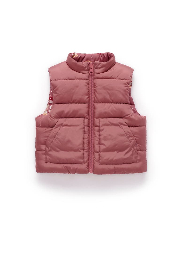 Baby Girl's Reversible Puffer Vest, Alternate, color, Umbrella Print