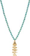 MARLYN SCHIFF Liv Turquoise Bead Fish Pendant Necklace