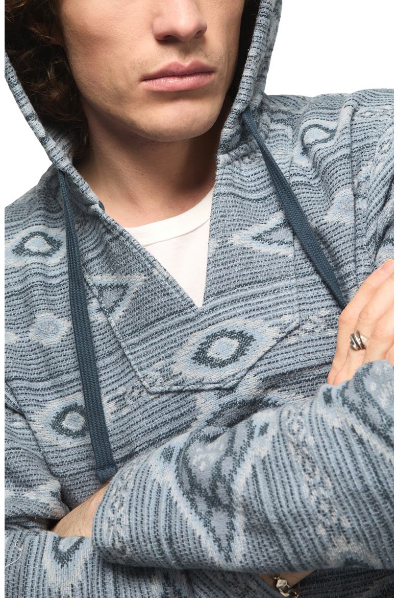 Baja Woven Cotton Jacquard Pullover Hoodie, Alternate, color, BLUE MULTI