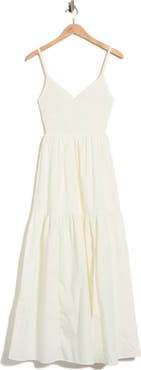 Vigoss Smocked Poplin Maxi Dress