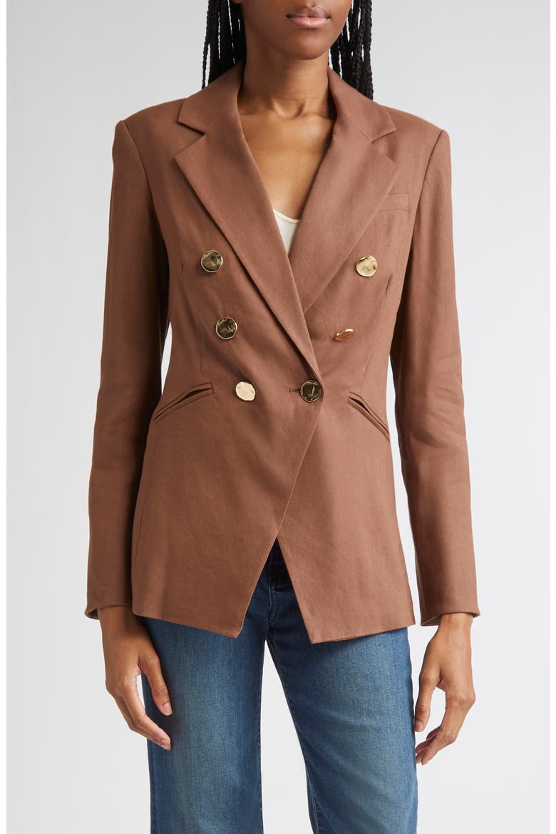 Elle Linen Blend Dickey Jacket, Main, color, LIGHT CHICORY