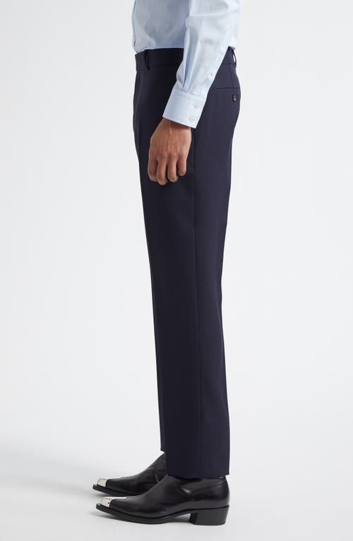 Alexander Mcqueen Mcqueen Low Rise Wool Cigarette Trousers In Navy