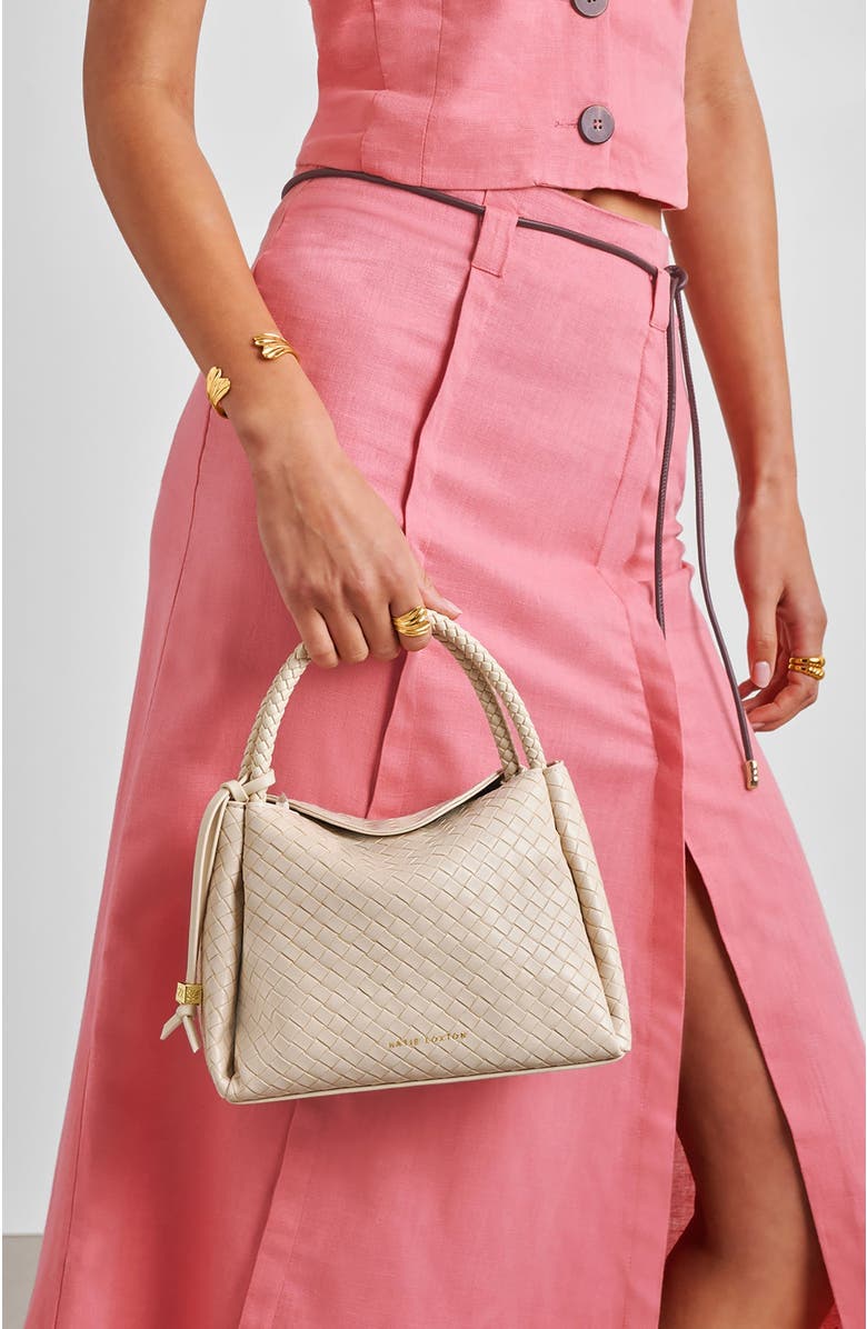 Katie Loxton Nova Woven Texture Top Handle Bag, Alternate, color, Off White