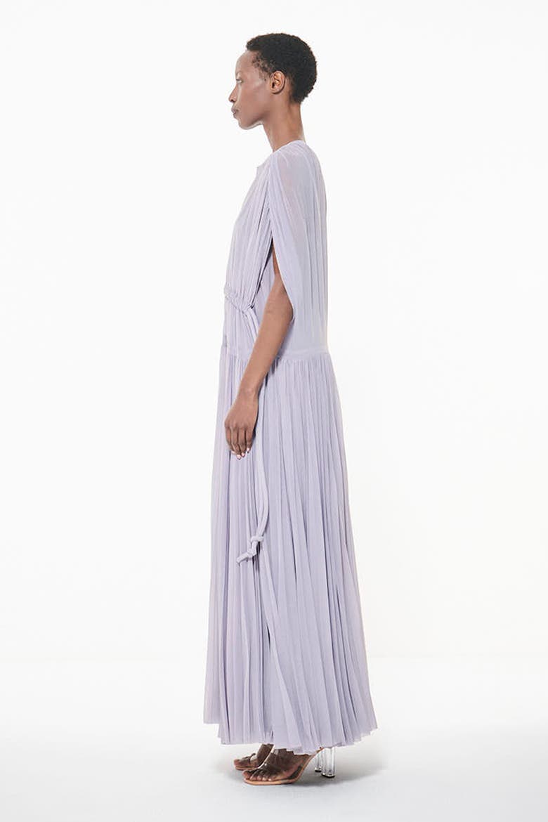 Pleated Marked Waist Dress, Alternate, color, Light/Pastel Purple