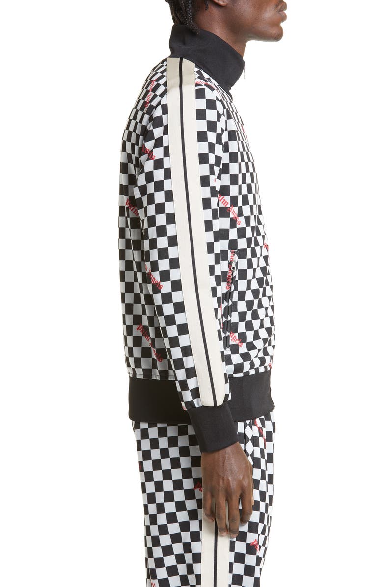 Palm Angels Checkerboard Jacquard Classic Logo Track Jacket, Alternate, color, 