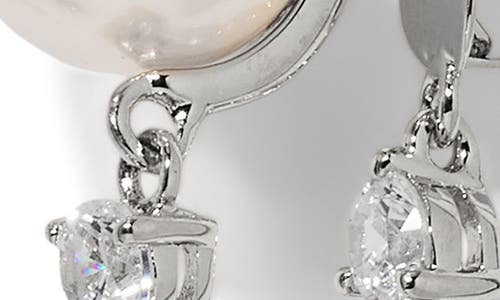 Nadri Faux Pearl Front Back Earrings In Metallic